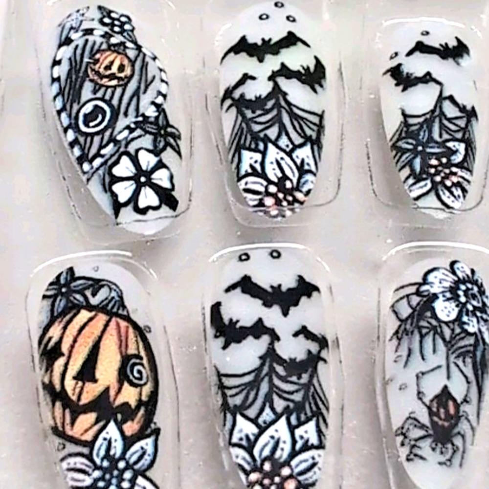 Holiday False Nail Lot of 6 Sets Halloween‎ 4th of July Christmas Valentines Day - Picture 3 of 13